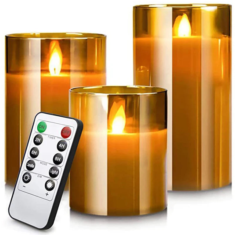 Velas LED Decorativas com Controle Remoto e Timer Programado