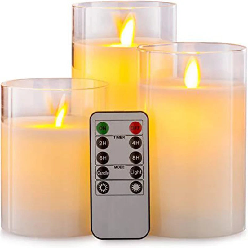 Velas LED Decorativas com Controle Remoto e Timer Programado