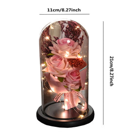 Rosa Eterna com Luz LED - Flor Artificial Decorativa Com Led Suave