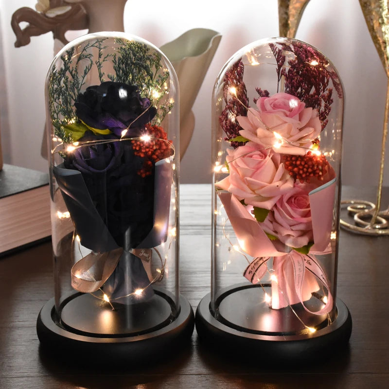 Rosa Eterna com Luz LED - Flor Artificial Decorativa Com Led Suave