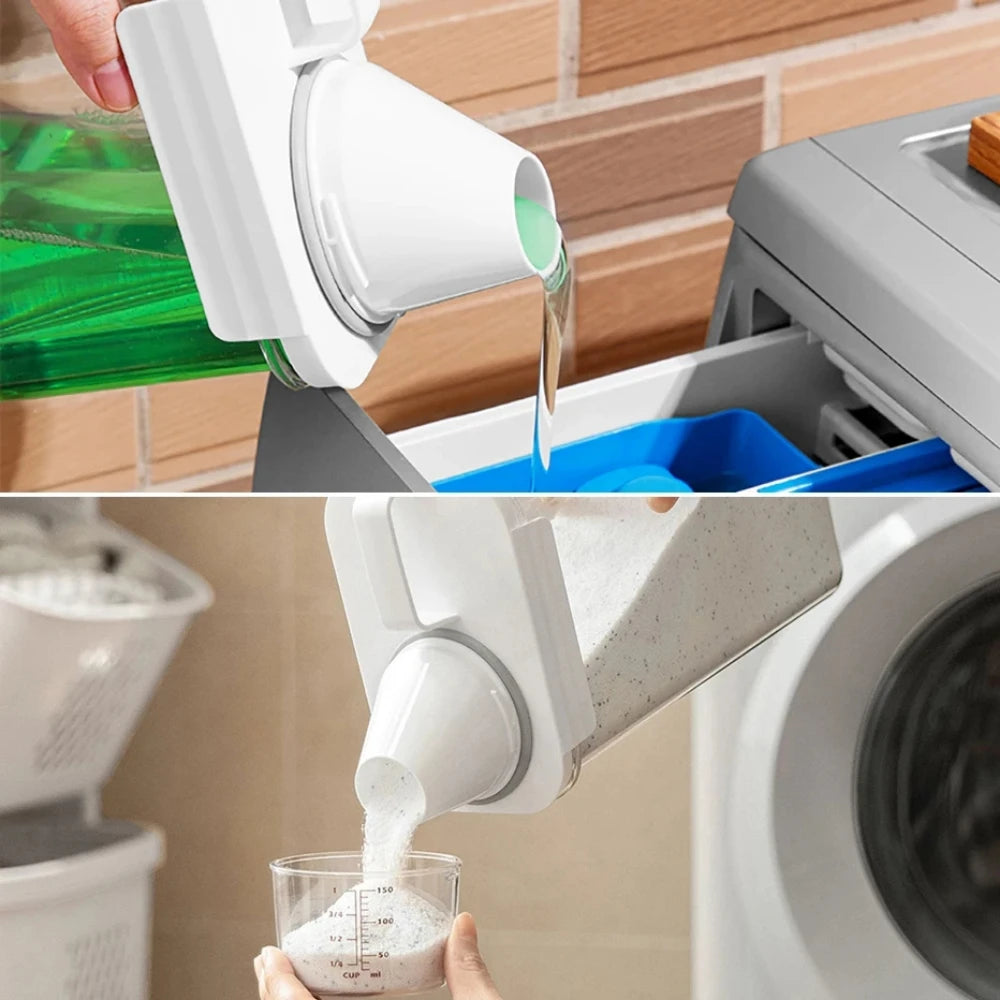 Caixa de armazenamento para detergente em pó 2300ml - Dispenser recarregável com tampa hermética para amaciante e alvejante