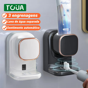 Dispenser automático de pasta de dente com 3 modos - Dispensador inteligente de parede com sensor e carregamento USB